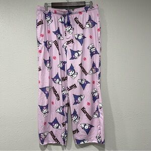 Sanrio Kuromi Allover Print Sleep Pants Box Lunch Women’s Size Large Raw Hem